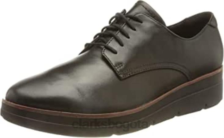 Clarks 0DX8L1185 clarks shayllace oxford de cuero negro para mujer mujer cuero negro
