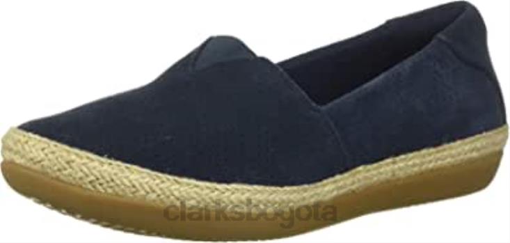 Clarks 0DX8L1930 Mocasín Clarks Danelly Sky de ante azul marino para mujer mujer gamuza azul marino