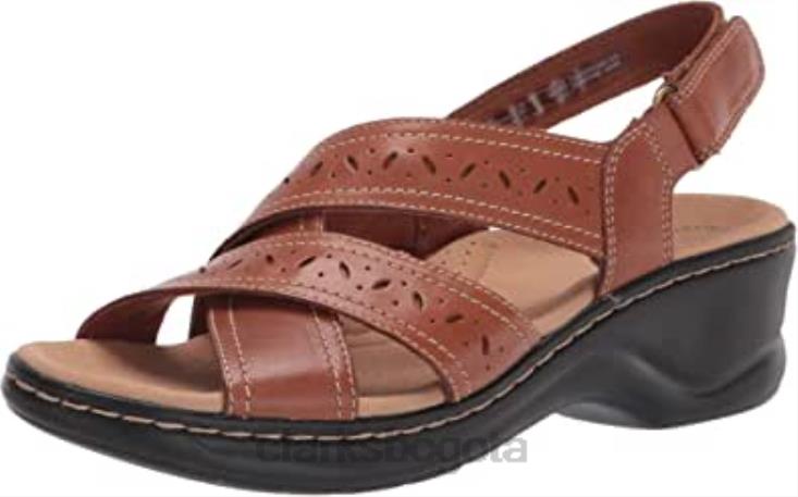 Clarks 0DX8L2031 sandalia plana lexi perla mujer clarks cuero tostado oscuro mujer cuero bronceado oscuro