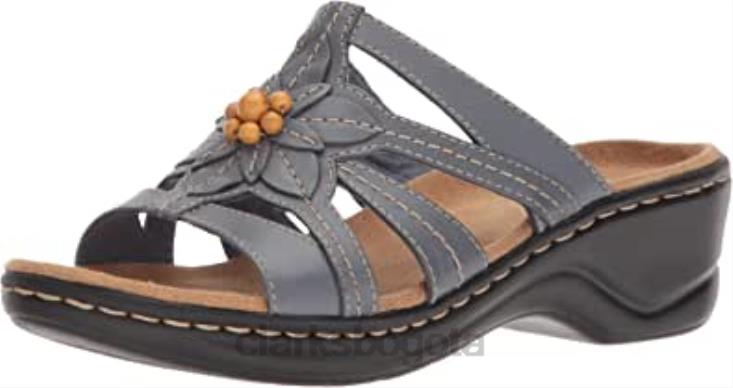 Clarks 0DX8L2425 Sandalia Clarks Lexi Myrtle de cuero azul gris para mujer mujer cuero gris azul