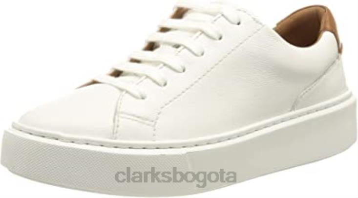 Clarks 0DX8L2741 zapatilla hero lite encaje mujer clarks cuero blanco mujer cuero blanco