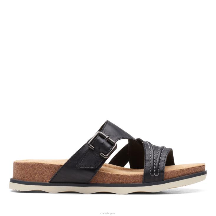 Clarks 0DX8L3324 Clarks Brynn Hope de cuero negro mujer cuero negro