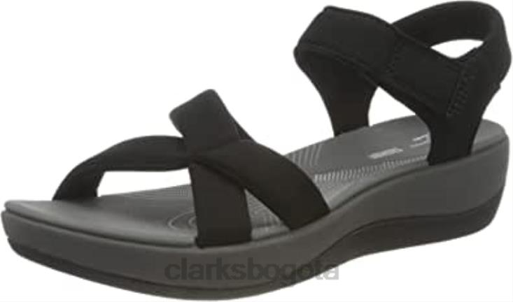 Clarks 0DX8L479 sandalia con cuña arla gracie mujer clarks negro textil mujer textil negro