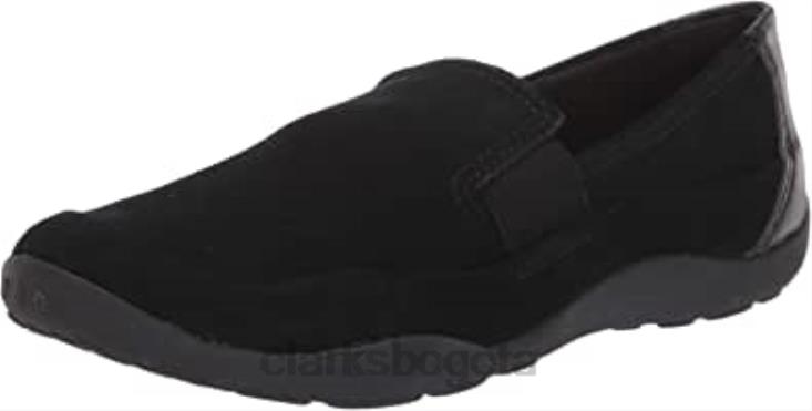 Clarks 0DX8L528 Mocasines planos clarks haley park de ante negro para mujer mujer ante negro