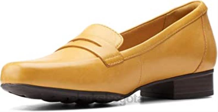 Clarks 0DX8L602 Mocasines Clarks Juliet Coast para mujer de piel baja color amarillo mujer cuero amarillo