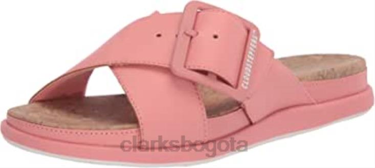 Clarks 0DX8L674 Sandalia Clarks Step June Shell Coral Sintético para mujer mujer coral sintético