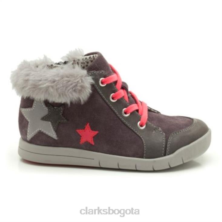 Clarks 0DX8L4587 Clarks cuero gris Crazy Cake inf f fit unisexo cuero gris