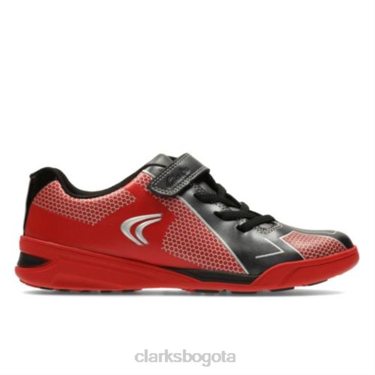Clarks 0DX8L4968 clarks de cuero rojo premio salto inf g fit unisexo cuero rojo