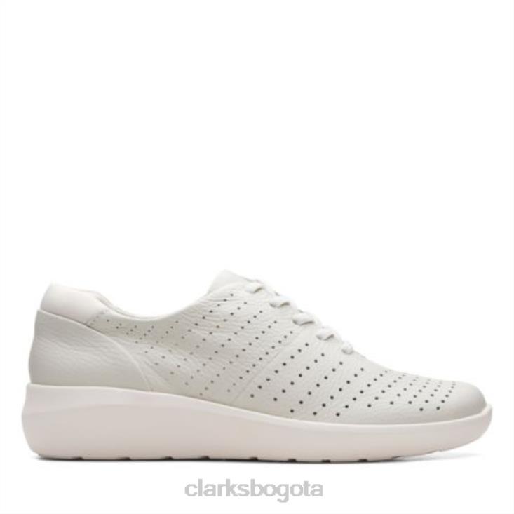 Clarks 0DX8L3870 clarks de cuero blanco kayleigh aster mujer cuero blanco