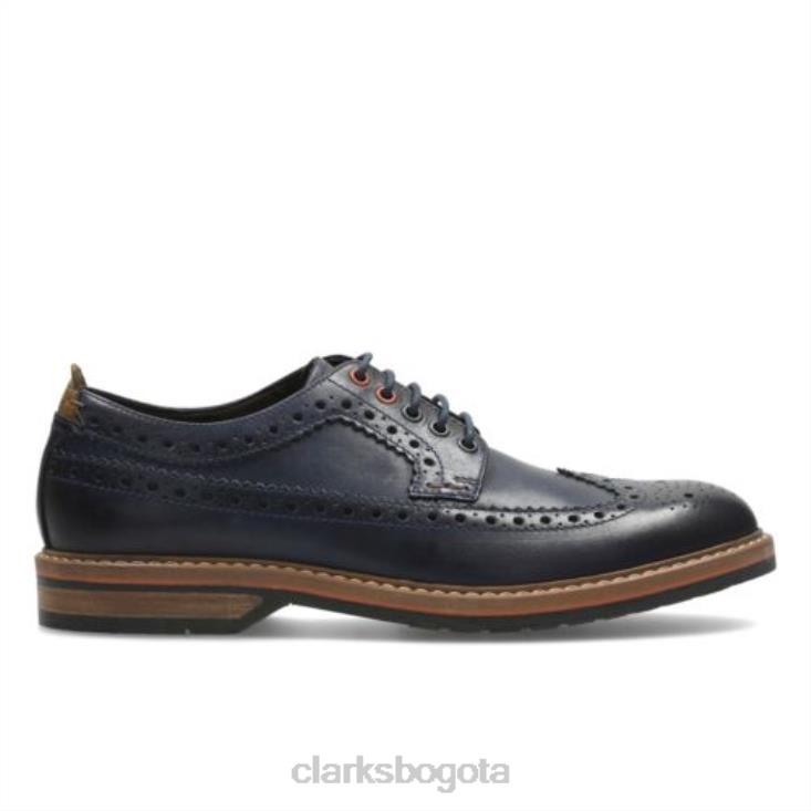Clarks 0DX8L4449 clarks cuero azul pitney limit hombres cuero azul