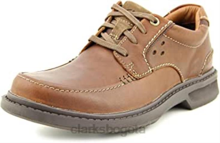 Clarks 0DX8L737 Clarks Wavecenter Ave zapatos Oxford de cuero tipo mocasín marrón para hombre hombres