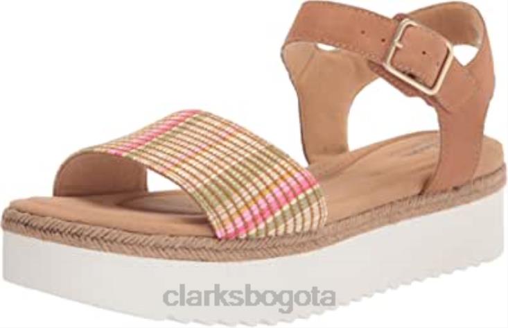 Clarks 0DX8L1352 Sandalia plana clarks lana Shore combinada color tostado claro para mujer mujer combinación bronceado claro