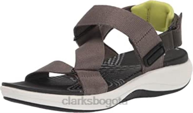 Clarks 0DX8L1642 Sandalias planas clarks mira sun para mujer textil oliva oscuro mujer