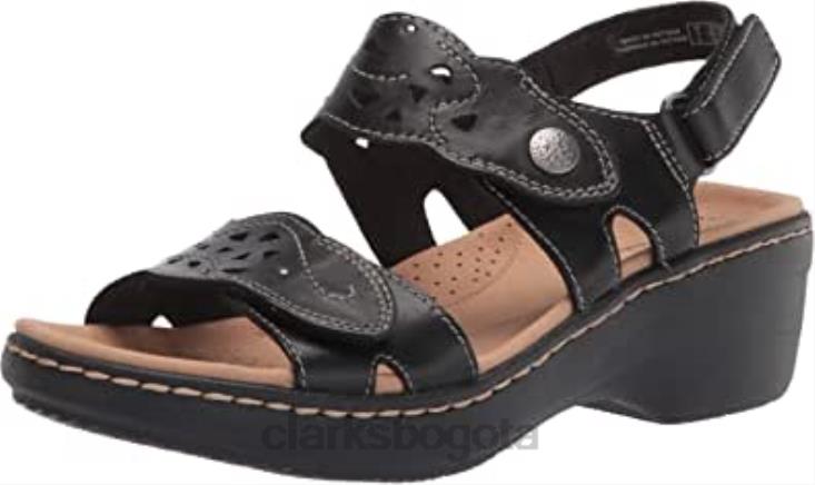Clarks 0DX8L1804 sandalia clarks merliah dove mujer piel negra mujer cuero negro