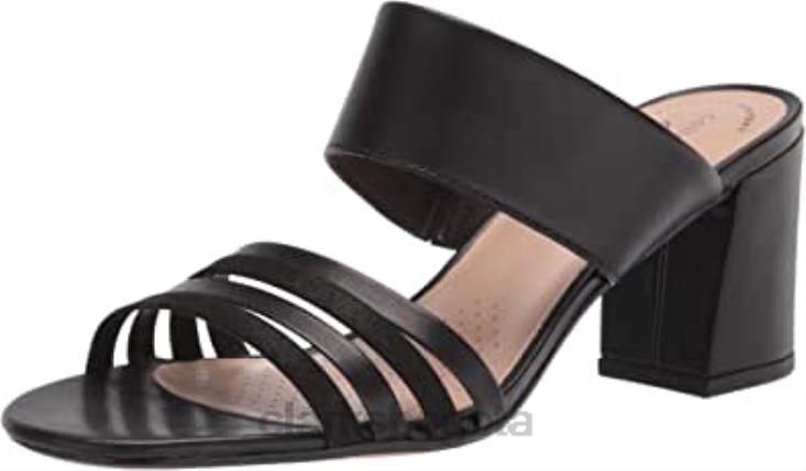 Clarks 0DX8L1829 sandalia de tacón jocelynne andi mujer clarks negro mujer combinación de cuero negro
