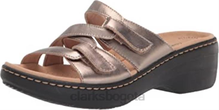 Clarks 0DX8L2876 Sandalia Merliah Karli de piel metalizada para mujer clarks mujer