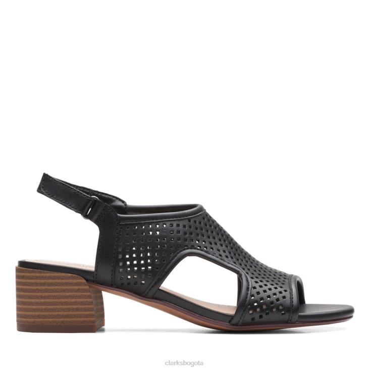 Clarks 0DX8L3219 clarks caroleigh star de cuero negro mujer cuero negro