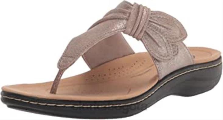 Clarks 0DX8L429 sandalia plana mujer laurieann rae clarks taupe metalizado sintetico mujer