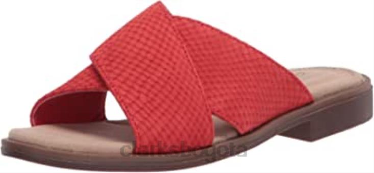 Clarks 0DX8L745 Sandalias Clarks Red Interest de ante para mujer Declan Ivy mujer gamuza de interés rojo