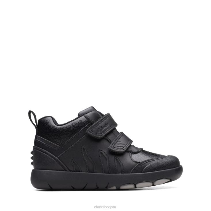 Clarks 0DX8L5791 rex hop niño cuero negro clarks cuero negro niños cuero negro