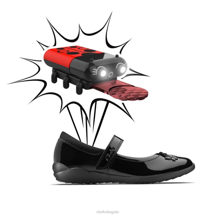 Clarks 0DX8L5870 vibrante trail kid charol negro charol negro clarks niños charol negro