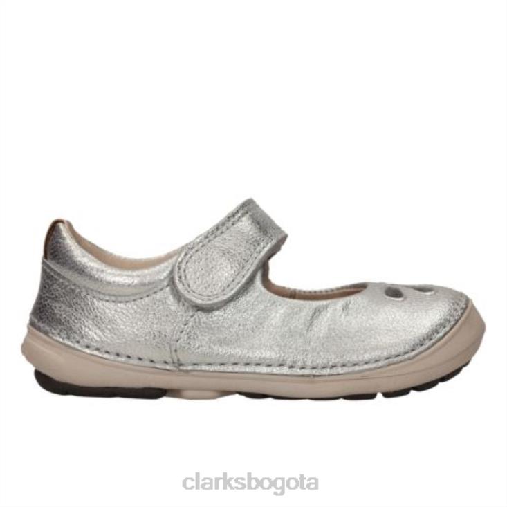 Clarks 0DX8L4745 clarks cuero plateado suavemente eden fst f fit unisexo cuero plateado