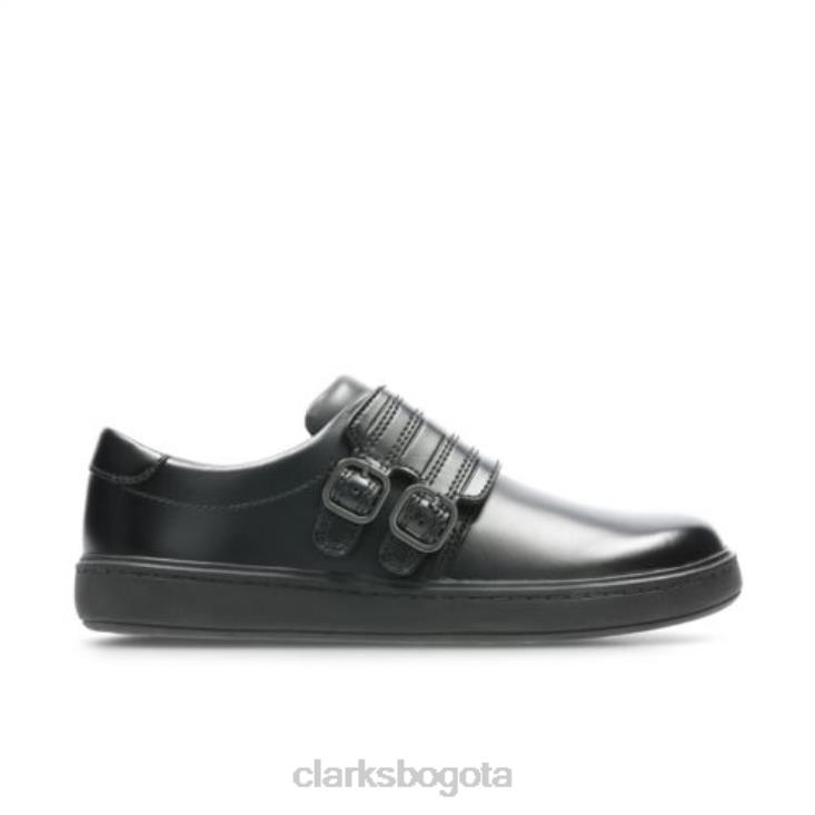 Clarks 0DX8L4989 clarks street stride jnr g fit cuero negro unisexo cuero negro