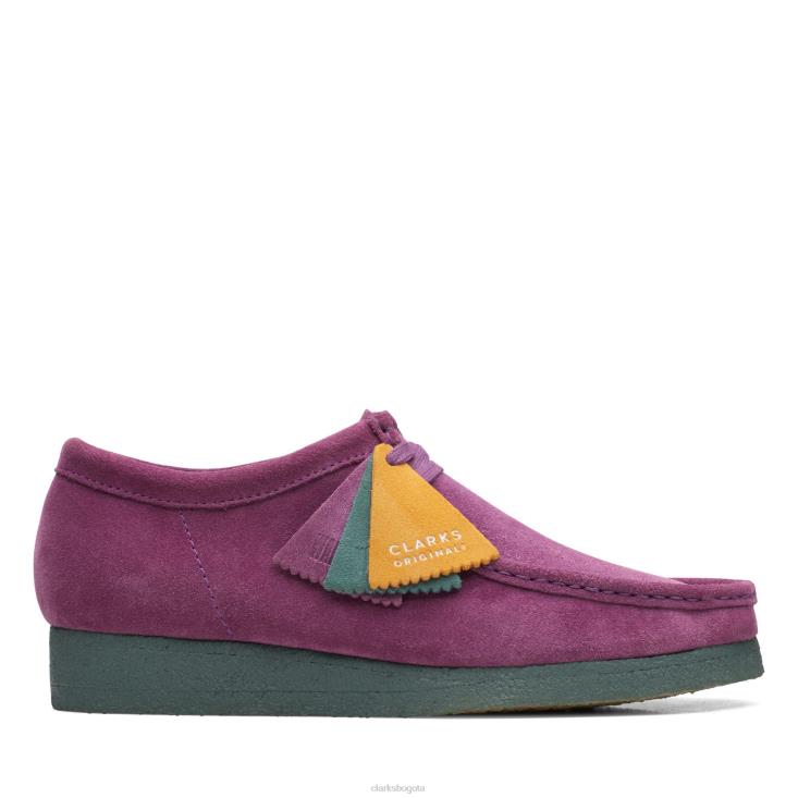 Clarks 0DX8L3599 wallabee clarks morado/verde hombres verde púrpura