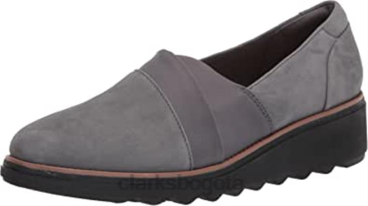 Clarks 0DX8L1551 mocasín clarks sharon pump ante gris oscuro para mujer mujer ante gris oscuro