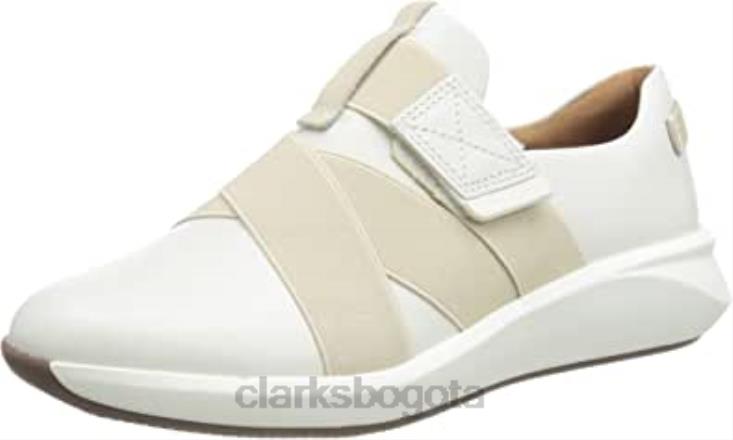Clarks 0DX8L589 zapatillas un rio strap mujer clarks piel blanca mujer cuero blanco