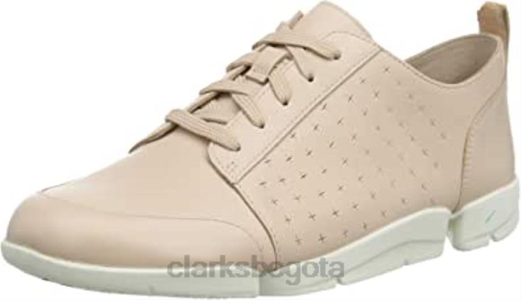 Clarks 0DX8L700 zapatilla de deporte de mujer triamelia edge de cuero rubor beige clarks mujer cuero rubor beige