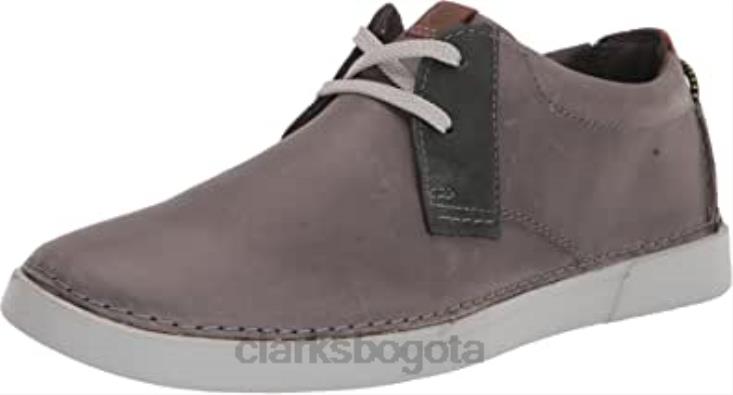 Clarks 0DX8L1220 Zapatilla baja gereld de hombre de piel gris clarks hombres cuero gris