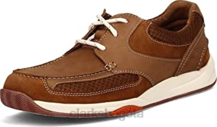 Clarks 0DX8L441 Zapatilla Clarks Langton Lane de nobuk color canela para hombre hombres