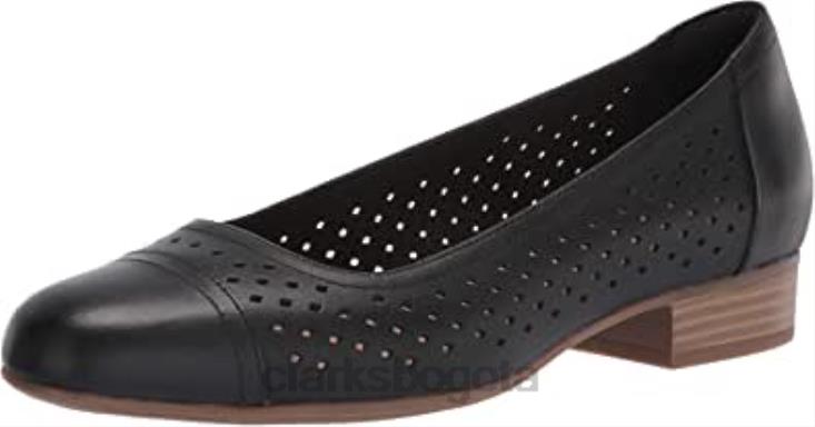 Clarks 0DX8L1489 Bailarinas Clarks Juliet Cedar de piel negra para mujer mujer cuero negro