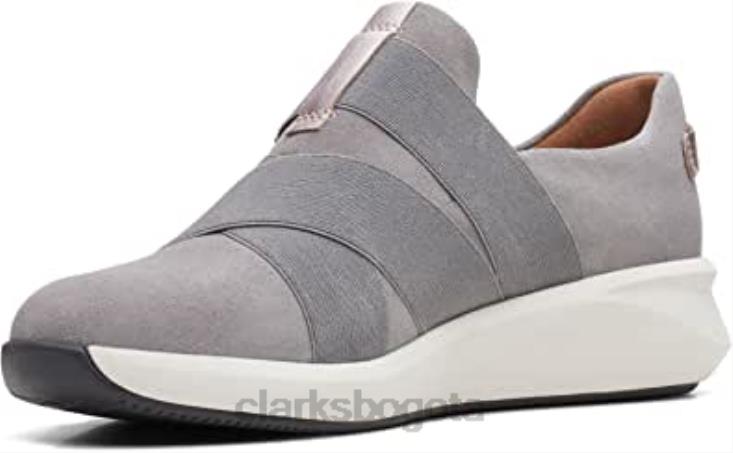 Clarks 0DX8L1797 Zapatos deportivos y de entrenamiento de gamuza con correa un rio sin estructura para mujer Clarks combo de gamuza gris claro mujer combinación de gamuza gris claro