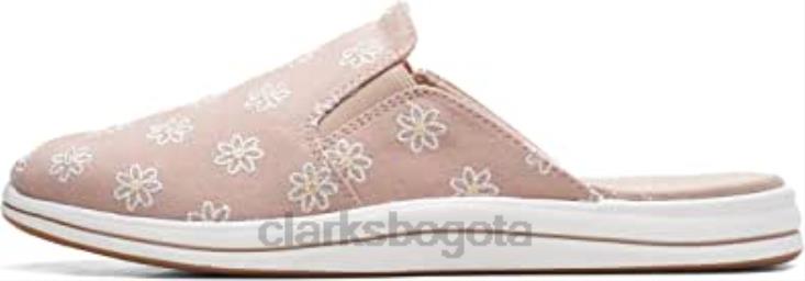 Clarks 0DX8L2030 Mule Breeze Shore para mujer color topo combi Canvas Clarks mujer lona combinada color topo