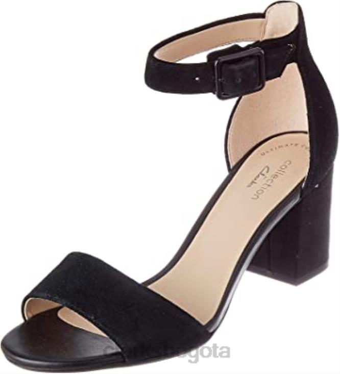 Clarks 0DX8L2880 Tacones con tira en el tobillo Clarks 261451 604 negros para mujer mujer