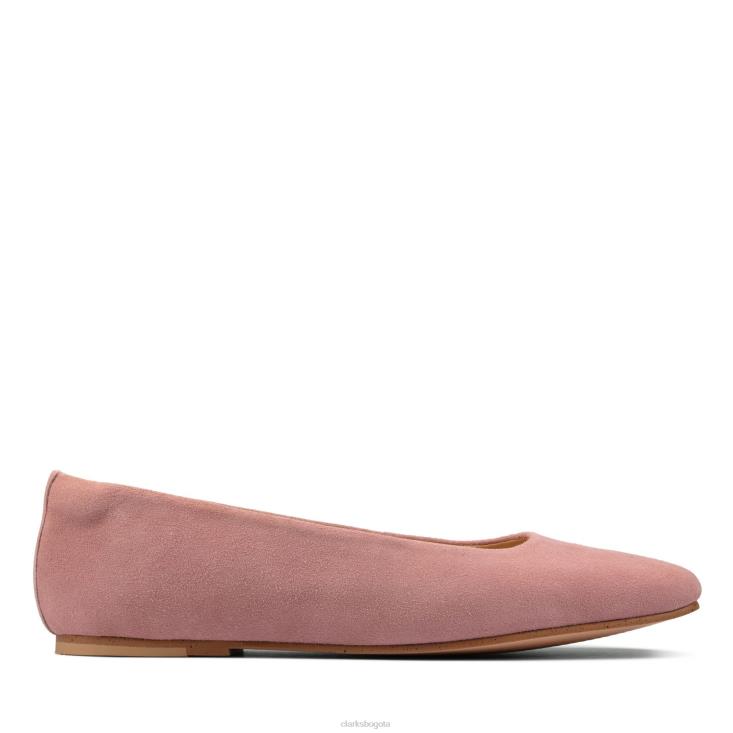 Clarks 0DX8L3168 Rose Clarks puro ballet 2 mujer gamuza rosa