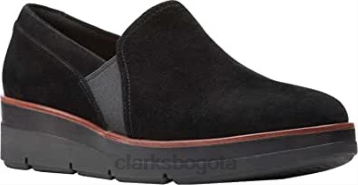 Clarks 0DX8L32 Clarks shaylave sin cordones de ante negro para mujer mujer