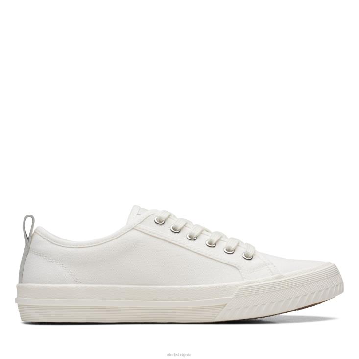 Clarks 0DX8L3264 lona blanca clarks roxby encaje mujer lienzo blanco