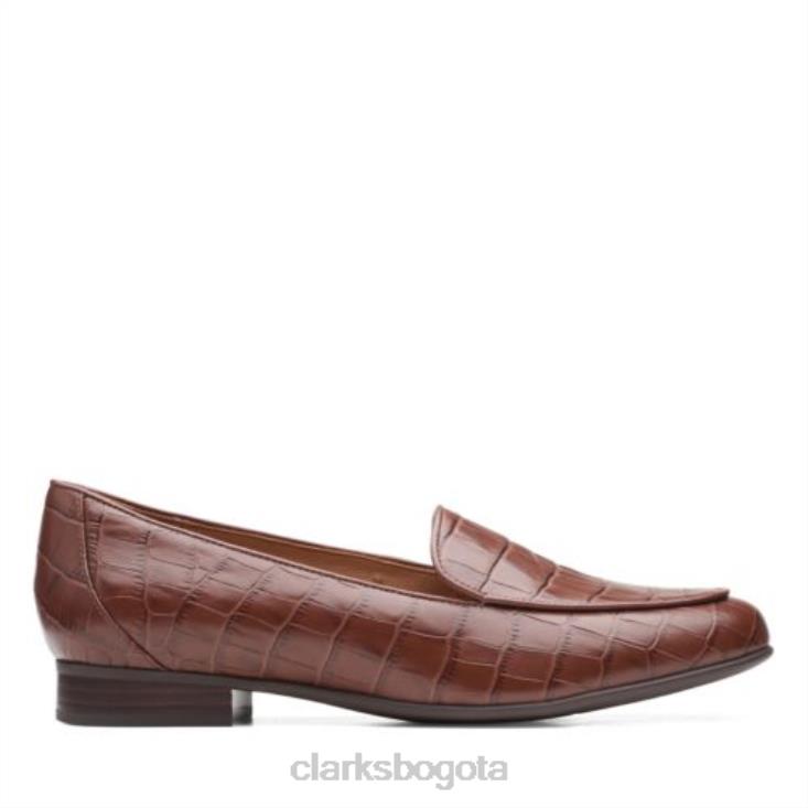 Clarks 0DX8L3915 Clarks Croc Bronceado Oscuro Un Blush Facil mujer cocodrilo bronceado oscuro