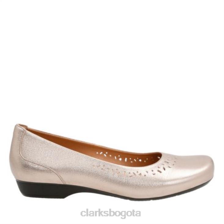 Clarks 0DX8L3984 clarks blanche garryn dorado metalizado mujer oro metalizado