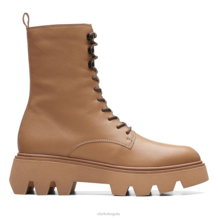 Clarks 0DX8L5302 motivo 20 encaje cuero tostado claro clarks de cuero tostado claro mujer cuero tostado claro