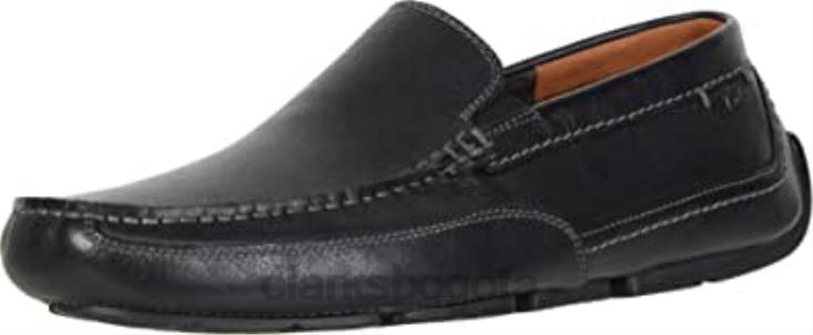 Clarks 0DX8L2191 Mocasines estilo conducción Ashmont Step para hombre Clarks de cuero negro caído hombres cuero negro caído