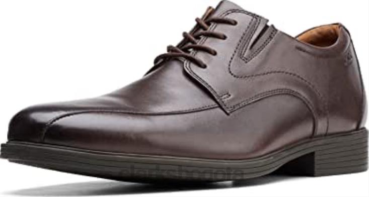 Clarks 0DX8L899 Clarks Whiddon Pace Oxford de cuero marrón oscuro para hombre hombres