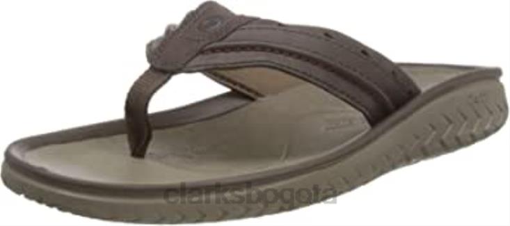 Clarks 0DX8L995 Chanclas marrón Clarks Wesley Post para hombre hombres marrón