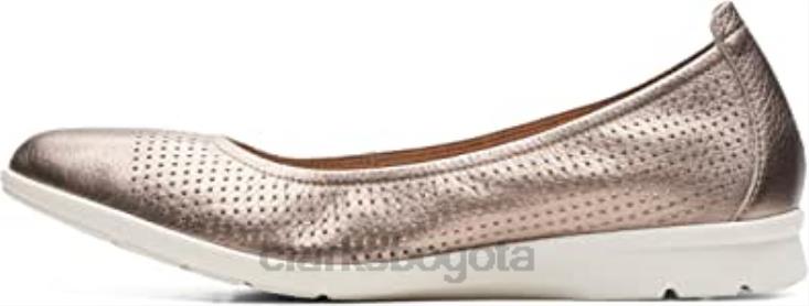 Clarks 0DX8L2398 bailarinas jenette easy de mujer de piel metalizada clarks mujer
