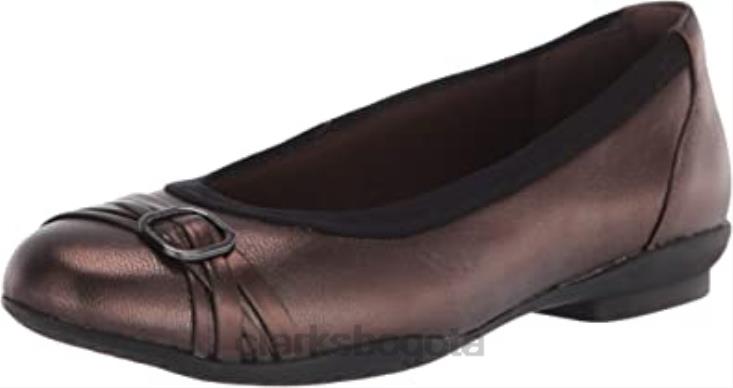 Clarks 0DX8L2730 Clarks Sara Tulip bailarinas de mujer de piel metalizada mujer cuero metalizado