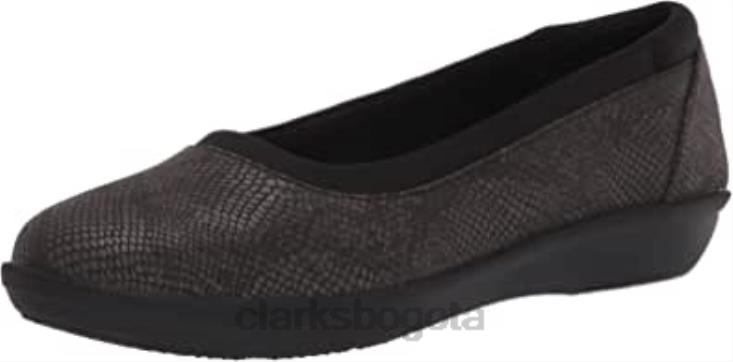 Clarks 0DX8L578 Bailarina baja de mujer clarks negro estampado serpiente sintético mujer